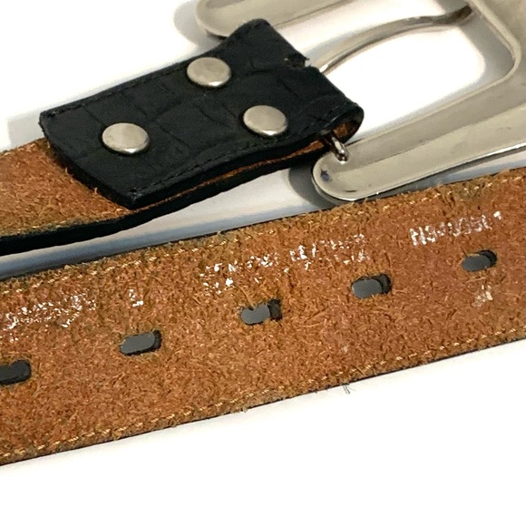 Nocona Black Leather Belt with Conchos and Rhinestones Western Belt Size 35 - Picture 9 of 15